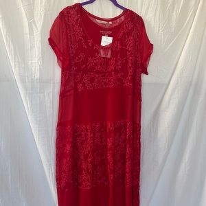 SOFT SURROUNDINGS Women's Red Ariela Silk Dress size M.